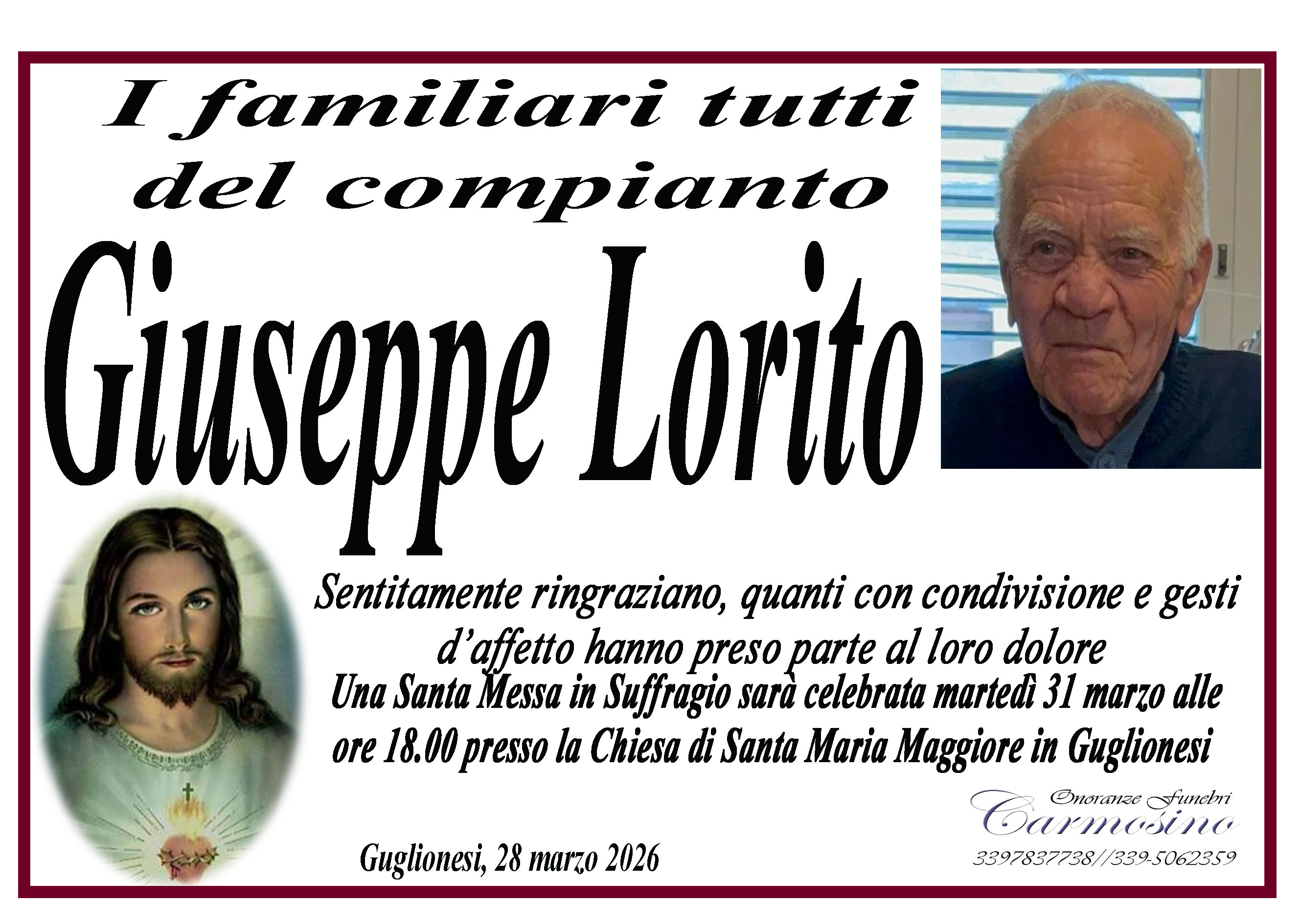 Necrologio Giuseppe Lorito
